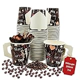 KITU Pappbecher, Einwegbecher, Kaffeetassen, Kaffeetassen, biologisch abbaubare Trinkbecher, 200 ml Einwegbecher für Party, Papierbecher, 100 Stück (100 Einh)