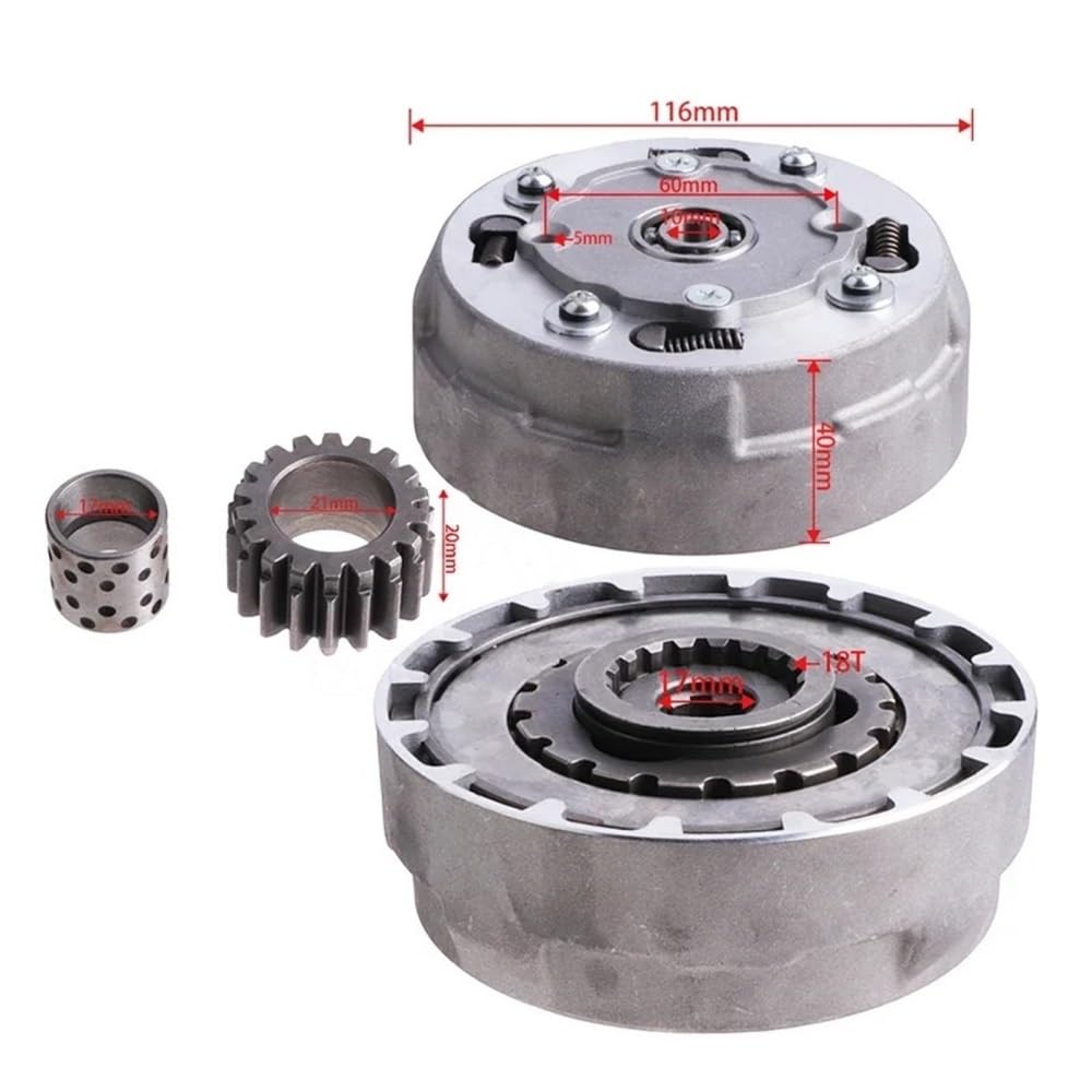Conjunto de embrague de arranque Kit completo de embrague manual para motor Lifan de 110 cc y 125 cc, 17/18 dientes, arranque en punto muerto.(18t-125cc)