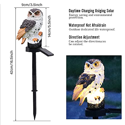 Jormey Owl Solar Lights, Led Pathway Light Solar Powered, Ip65 Waterproof, Auto On/Off, Long Last, For Decorative Garden Stake Lights For Walkway Yard Lawn Landscape Lighting (Brown 2Pcs) #TOP2