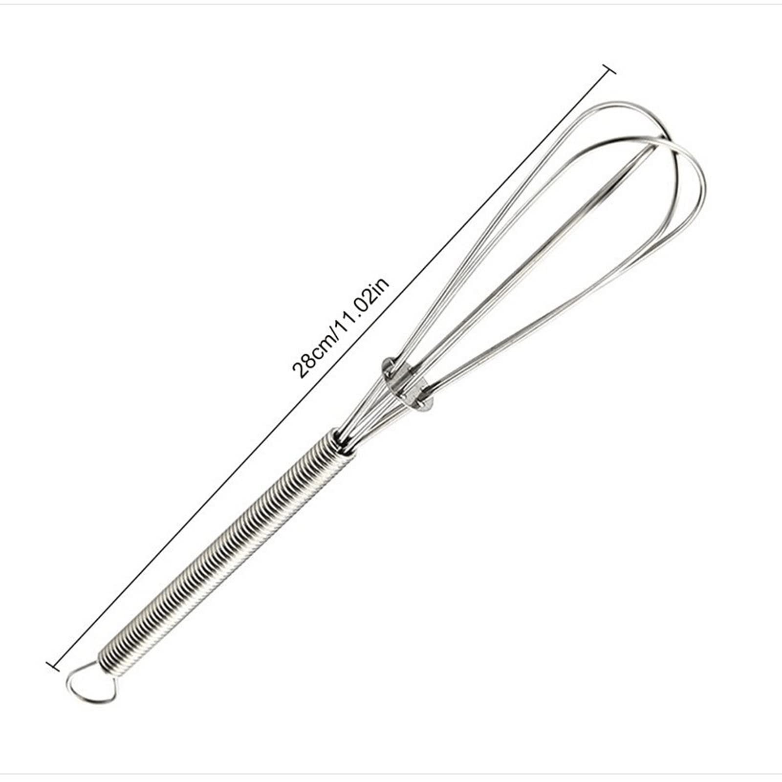 Batidor de huevos de acero inoxidable, batidor de mano, batidor de huevos de alambre, batidor de crema para hornear, agitar, utensilios para hornear, batidor de mano (28 cm)