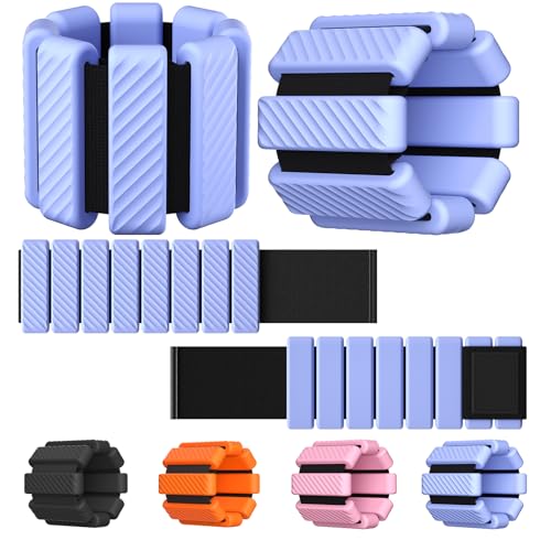 Juego de 2 pesas de muñeca y tobillo para mujer, resistentes para brazos y piernas (1 libra cada una), pesas ajustables para caminar, yoga, baile, barra, gimnasio, ejercicio, pilates, caminar, correr
