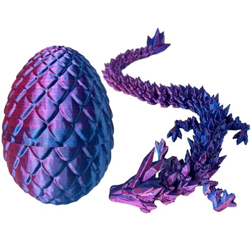 YGCHEN Huevo de Dragón Impreso en 3D - Figura de Cristal Articulada - Juguete y Decoración del Hogar