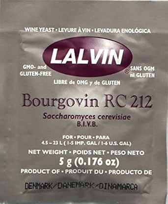Lalvin Bourgovin RC 212 Wine Yeast, 5 grams - 5-Pack