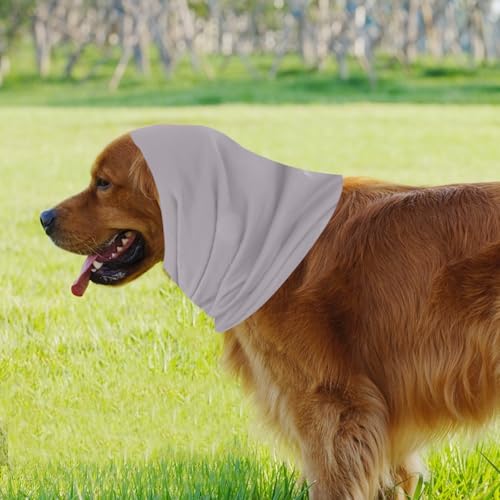 Beruhigende Ohrenschützer für Hunde reduziert Lärm Gehörschutz Hund Ohrenklappe Kopfwickel Bequem Angstfest Winterwaschkopf für Hunde für Pflege Baden L (Grau)