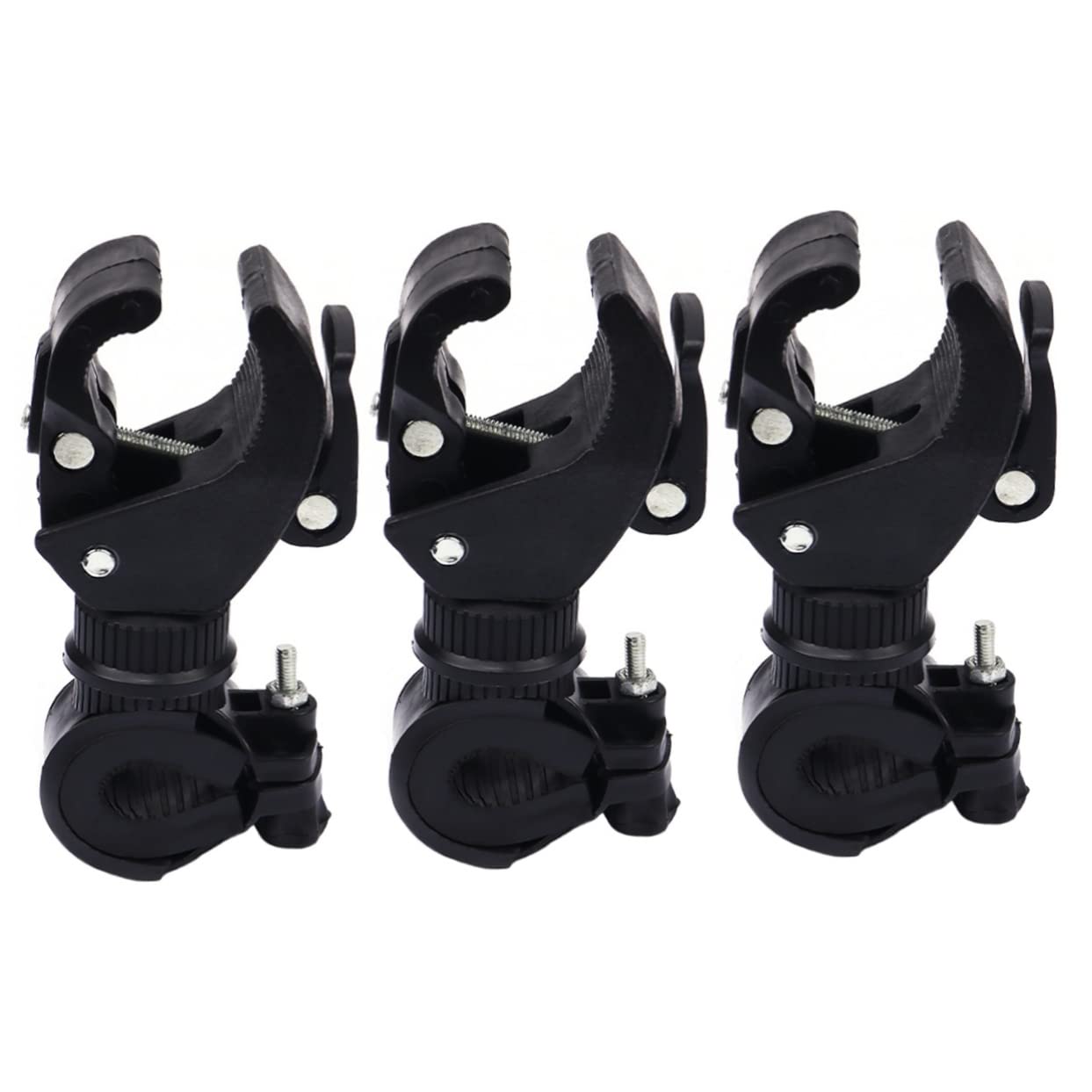 JOINPAYA 3pcs Bike Flashlight Holder Sturdy Rotating Lamp Bracket for Cycling Easy Installation Skid Shockproof Design for Mountain and Road Bikes