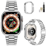 MioHHR ステンレススチールバンド Apple Watchバンド41mm 40mm 38mm メタル交換用リストバンドストラップ iWatch シリーズ 9/8/7/6/5/4/3/2/1/SE3/SE2/SE用, シルバー