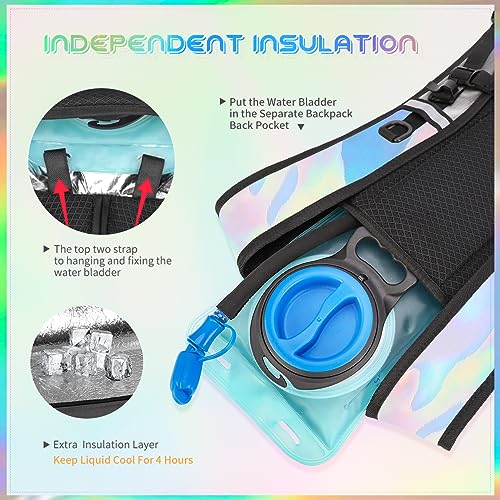 Cofurni Hydration Backpack with 2L Water Bladder, Festivals Insulated Water Pack, Rave Hydration Pack Backpack for Men and Women, Suitable for Music Festivals, Raves, Hiking, Running, Outdoors by Cofurni - Used condition - Image 3