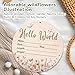 Hello World Baby Announcement Sign, Wildflower Newborn Sign, 6.7 Inch Round Wooden Name Sign for hospital, With Ink Pad for Hand and Footprints, Marker Pen, Baby Photo Prop & Keepsake