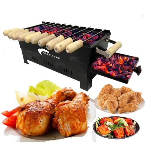 HOTLIFE Zamboo Size Exclusive Portable & Picnic Barbeque with 10 Skewers & 1 Grill (Anegthi) Charcoal Grill