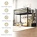soges Twin Size Metal Loft Bed with Storage Stairs & Drawers,Space-Saving Heavy-Duty Bed Frame for Teens and Junior, No Box Spring Needed, Easy Assembly, Black