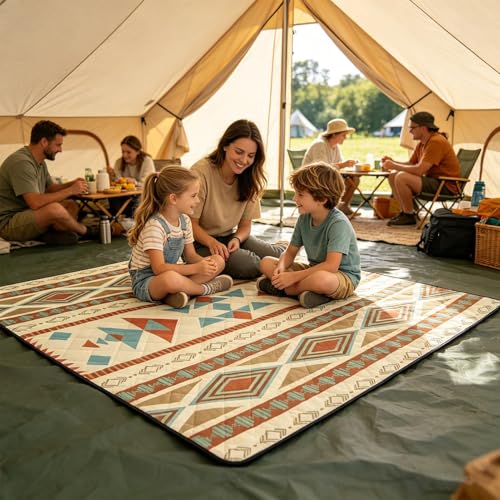 Tapis camping ext&eacute;rieur imperm&eacute;able contre l'humidit&eacute; de l'herbe
