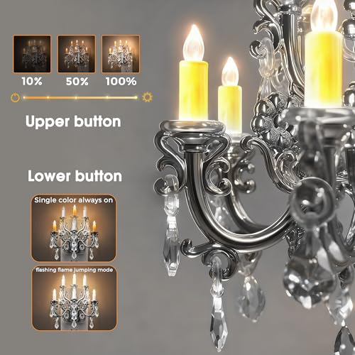 Image of L LOHAS LED Night Lights Plug into Wall,Crystal Chandelier Candle,Vintage