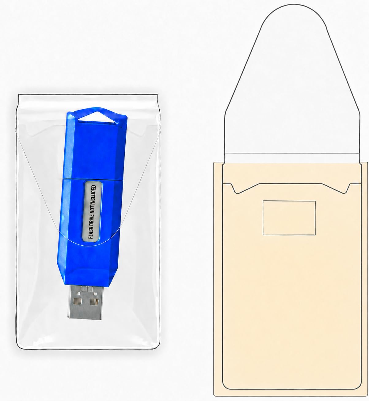 CYP - Soportes para unidad flash USB - Adhesivo - 2 x 4 pulgadas - Reutilizables - Presentaciones digitales - Paquete de 10