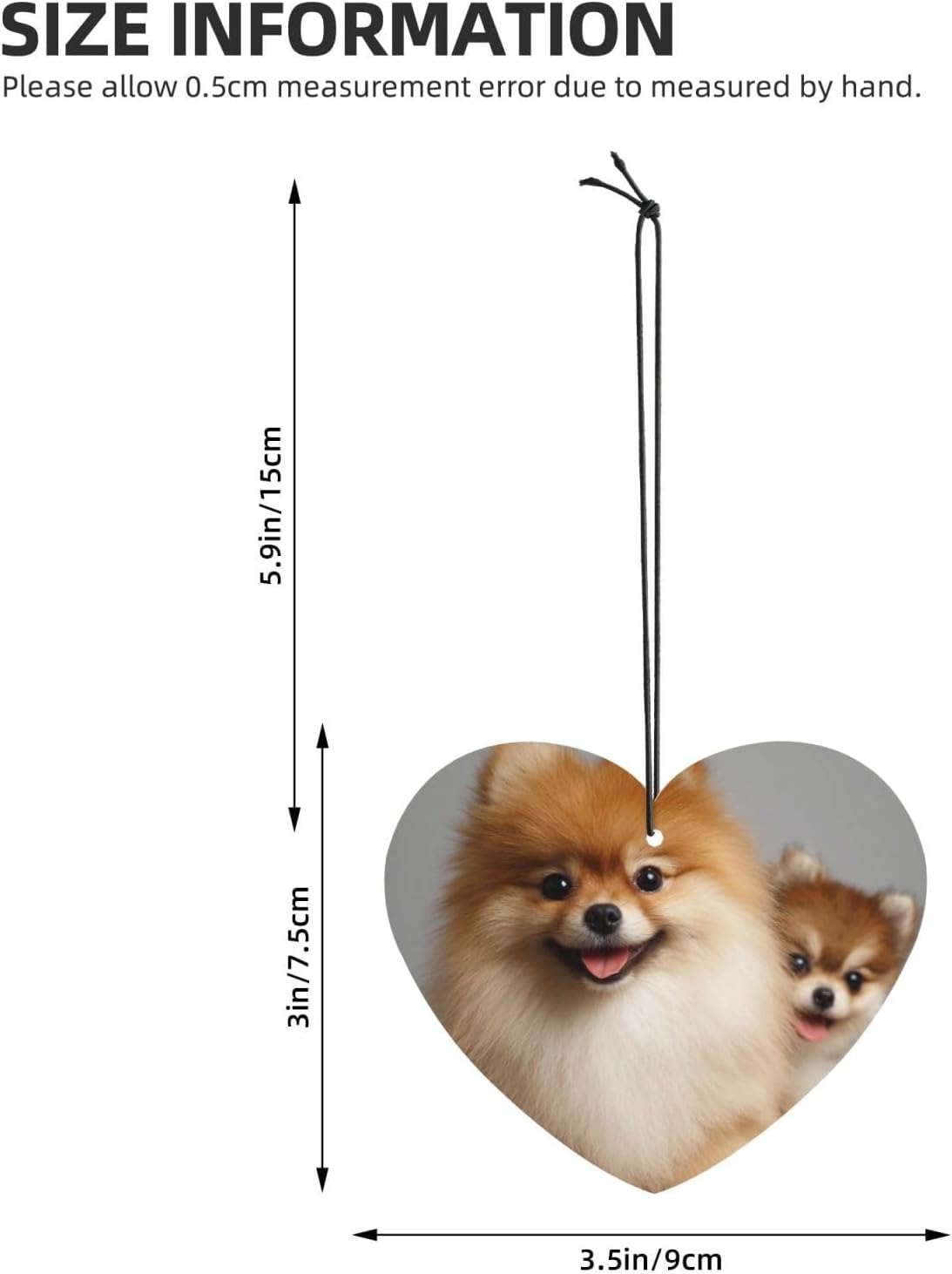 Car Air Freshener 24 PCS Cute pomeranian Hanging Car Air Fresheners Auto Interior Decor Card Freshener Strong Scented Card Lavender Cars Scents for Office Bedroom Close Drawer Heart Shape