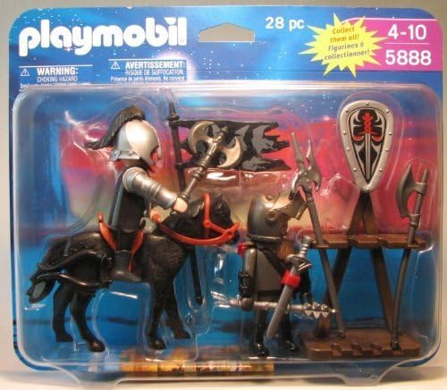 Playmobil 5888 Knight on Horse + Knight w weapons rack by Medieval
