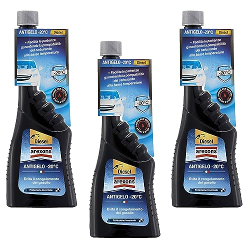 Generico 9650 ADDITIVO ANTIGELO per Carburante Diesel, Turbo Diesel E BIO Diesel -20° C Protegge dal Gelo E Mantiene Pulito Il Sistema di INIEZIONE. Kit PROMOZIONE 3 Pezzi X 250 ML