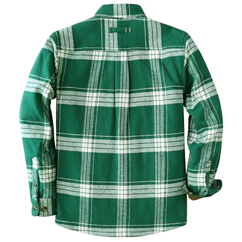 Image of Dubinik Mens Shacket Flannel Shirt for Men Lightweight Jacket Casual Plaid Coat with Warm Lining Long Sleeve Button
