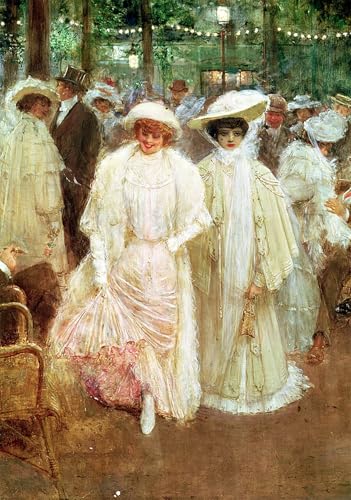 Affiches et gravures Jean Béraud : tableau sur toile haut de gamme Les Jardins de Paris 60x90