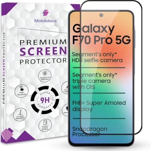 Image of Premium Tempered Glass Screen Protector Guard For Samsung Galaxy F70 Pro (6.7 Inch, Pack of 1) | Edge to Edge Coverage With Easy to installation kit