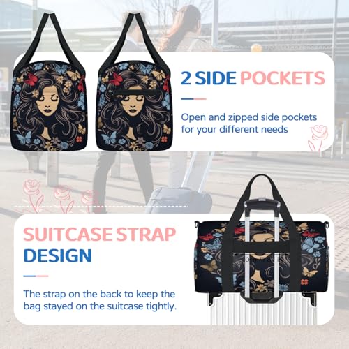 Fashion Women Gym Bag for Women, Duffle Bag for Travel Sport, Lightweight Waterproof Carry on Weekender Dance Yoga Workout Bags, Modern Art4