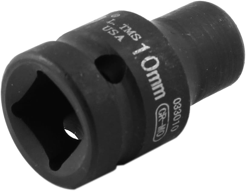 Black CR-V Steel 1/2" Square Drive 10mm Hexagon Hex Six Point Socket Wrenches