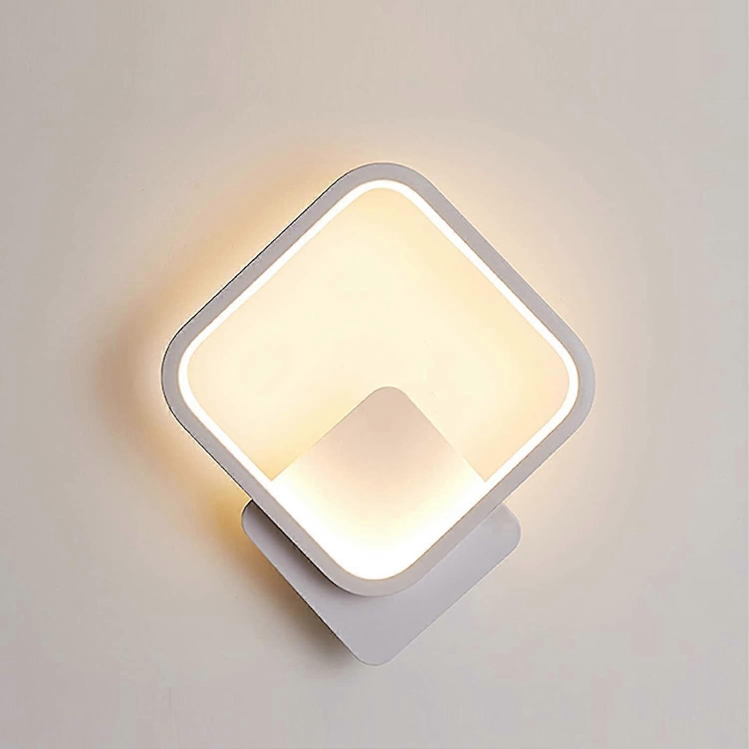 Joyhappst Image Color Indoor Wall Light Led Square Wall Lamp 12W Warm White 3000K Modern Wall Light Fixture For Hallway Bedroom Living Room Staircase