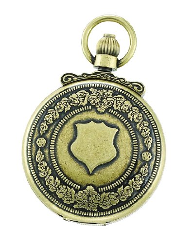 Image of Charles-Hubert, Paris 3867-G Classic Collection Gold-Plated Antiqued Finish Double Hunter Case Mechanical Pocket Watch