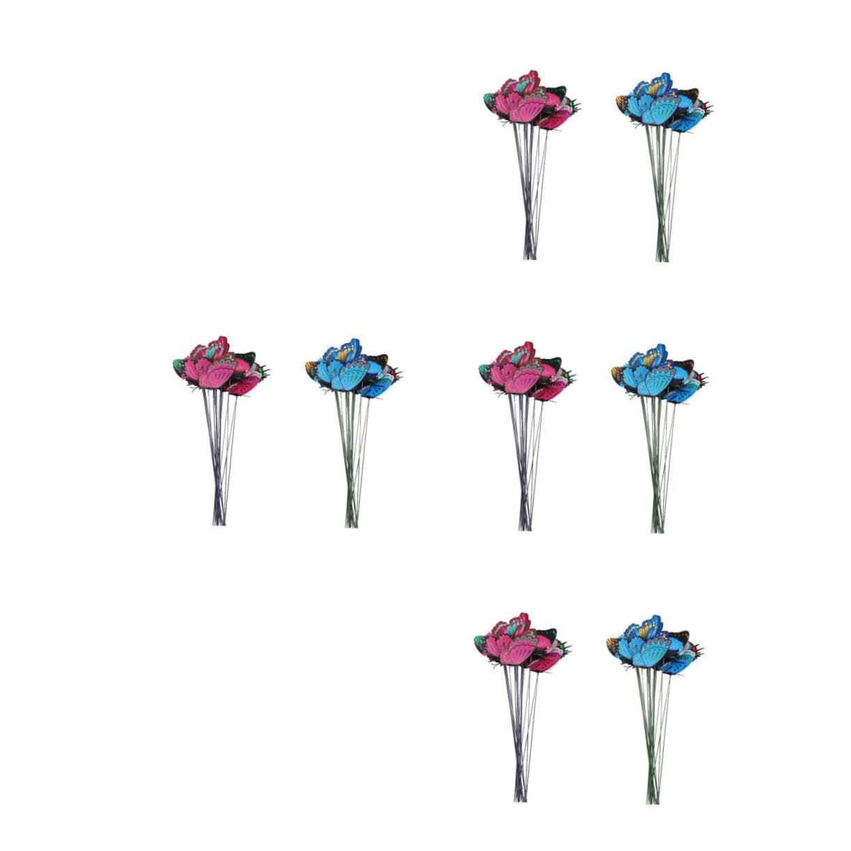 Toddmomy 4 Sätze Dekorative Schmetterlinge Gartenstecker Realistische Deko Für Blumenbeete Pflanzentöpfe Und Gartenarrangements Blau 20 Stück * 4