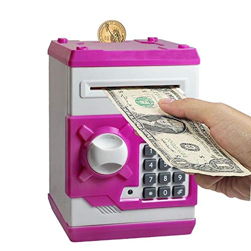 Pichoi Piggy Bank,Electronic Password Mini ATM Money Bank for Kids Baby Toy, Safe Coin Banks Money Saving Box Code Lock,Best Gifts for Children Boys Girls (Pink)