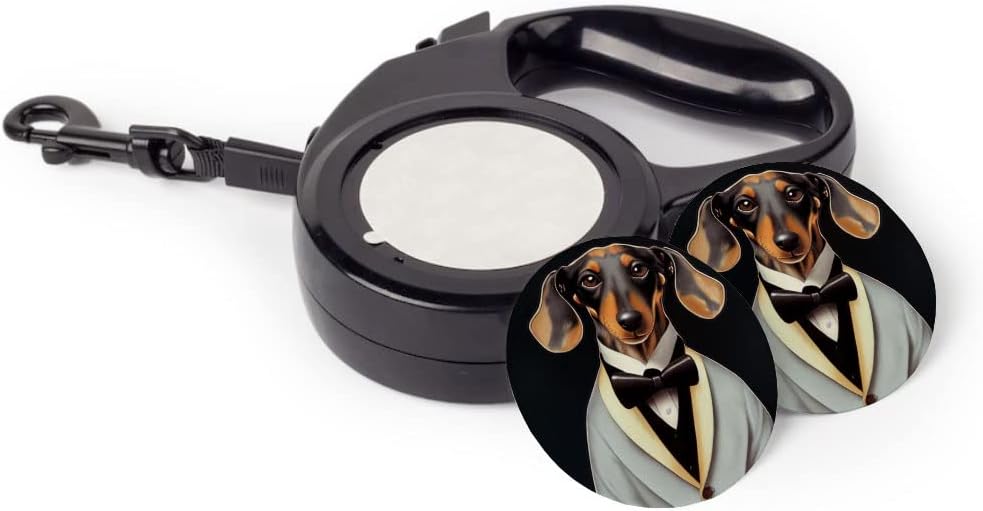 Funny Dachshund Retractable Pet Leash - Dog Print Leash - Animal Design Dog Leash - 197 inches