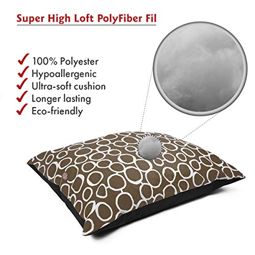 Image of Majestic Pet Rectangle Medium Dog Bed - Non-Slip, Washable, Comfy Crate Pillow for Sleeping - Kennel Bed for Medium Breed, 35 x 28 Inch - Fusion Mocha