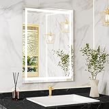 KLC LED Bathroom Mirror Vanity Mirror with Lights, 36 x 28 Inch Wall Mounted Dimmable Bathroom...