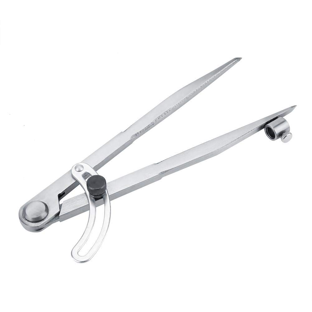 Oumefar 200mm Spacing Leather Craft Lockable Spring Steel Divider Rotating Tool Line Circle Scratch Spacing Compasses Area Mark Tool Woodworking Compass