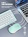 TECKNET Mini Wireless Keyboard and Mouse Set, 2.4G Cordless USB Keyboard and Silent Mouse Combo with Nano USB Receiver, 12 Multimedia Shortcuts for Computer, PC, Laptop, Desktop, Green