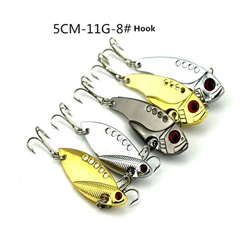 【Happy Shopping Day】 Origlam 5Pcs Metal Vib Hard Fishing Lure Bass Crankbait Fishing Spinner Blade For Bass Fishing #TOP1