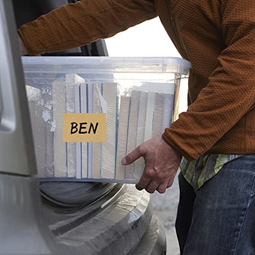 Kraft Rectangle Sticker Labels 3×2 Inch Vinyl Stickers Color Coding Name Tags Roll Removable Waterproof 300 Per Dispenser Box #TOP3