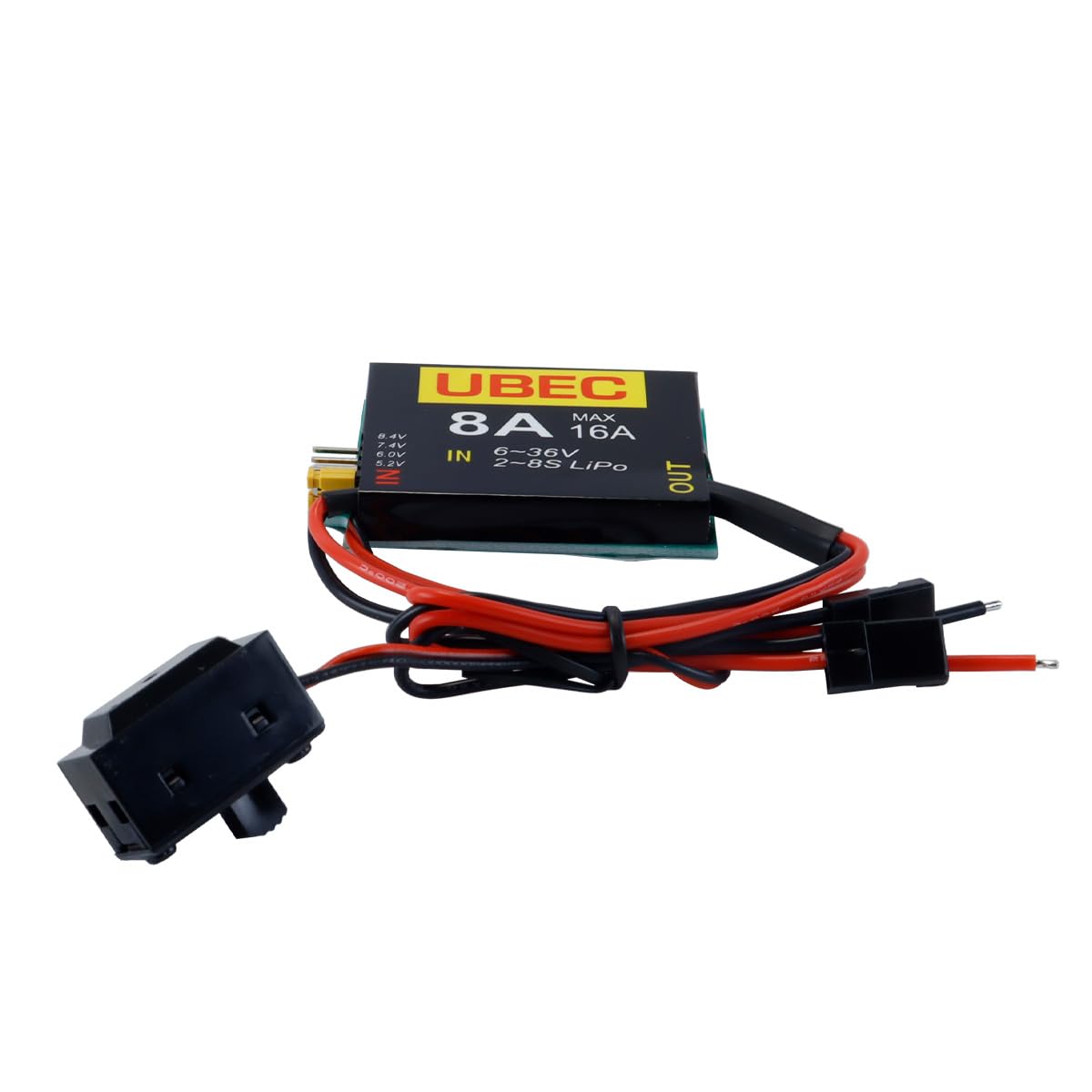 Orivin 2-8S LiPo UBEC-8A BEC 5.2/6.0/7.4/8.4V Receiver Independent Power Supply Module for RC Car Fixed Wing Airplane Robot