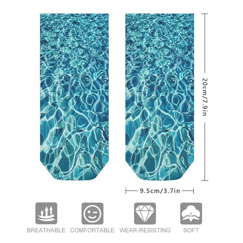 Blue Aqua Pool Water Socks Low Cut Ankle Short Sock Novelty Casual Invisible Liner Socks for Men Women2