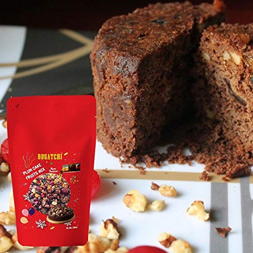 Image of BOGATCHI Happy Anniversary Plum Cake Mix - Pre-Soaked Dry Fruits Cashews, Raisins, Dates, Dry Ginger, Orange Peel, Tutty Fruity, Cherry, 300g
