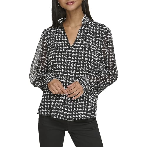 KARL LAGERFELD Women's Houndstooth Blouse2