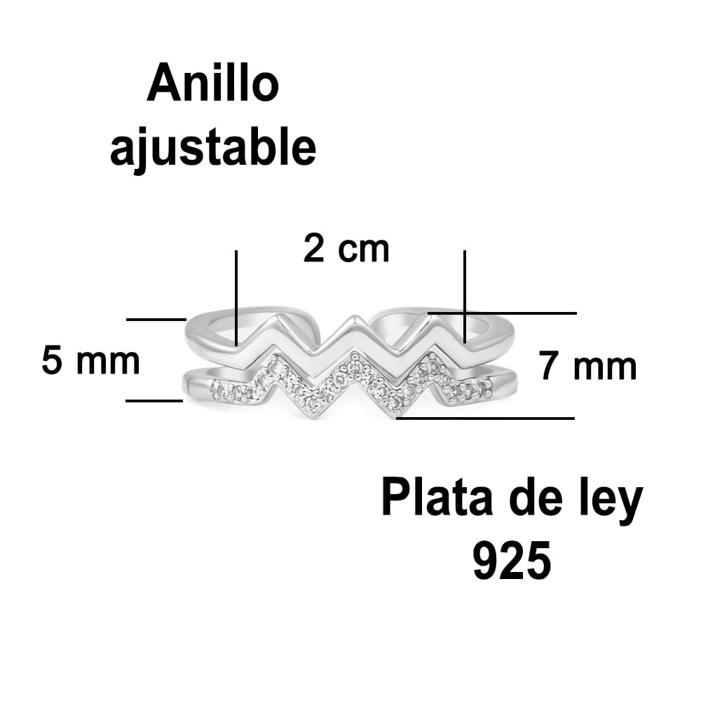 Bramart Anillo Mujer A mi Hija para Hijas Mujeres Chicas en Plata de Ley 925 Inspiracional y de Motivación Altos y Bajos Ajustable - Caja con DEDICATORIA incluida