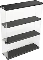 DuvinDD Expositor de acrílico montado na parede Funko POP prateleiras, vitrine transparente colecionável com porta deslizante para boneco Lego à prova de poeira Hot Wheels caixa de armazenamento preta
