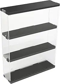 DuvinDD Expositor de acrílico montado na parede Funko POP prateleiras, vitrine transparente colecionável com porta deslizante para boneco Lego à prova de poeira Hot Wheels caixa de armazenamento preta