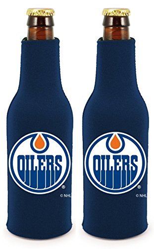 NHL Hockey 2014 Team Color Logo Bottle Suit Holder Cooler 2-Pack (Edmonton Oilers)