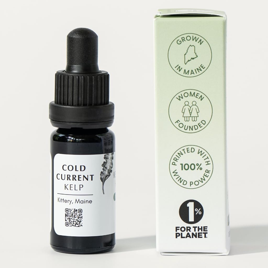 KelpGlow Facial Oil with Kelp Extract - Fragrance Free - Nourishing Face Oil for Glowing Skin - Clean & Natural Ingredients, Non-Greasy Formula - 10ml/0.34oz