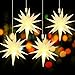 Kingdder 8 Pieces Moravian Star Light LED 3D Star Hanging Light Powered by Battery with Timer Function White Porch Lantern Holiday Decor for Indoor Outdoor Christmas Tree Balcony Courtyard (12 Inch)