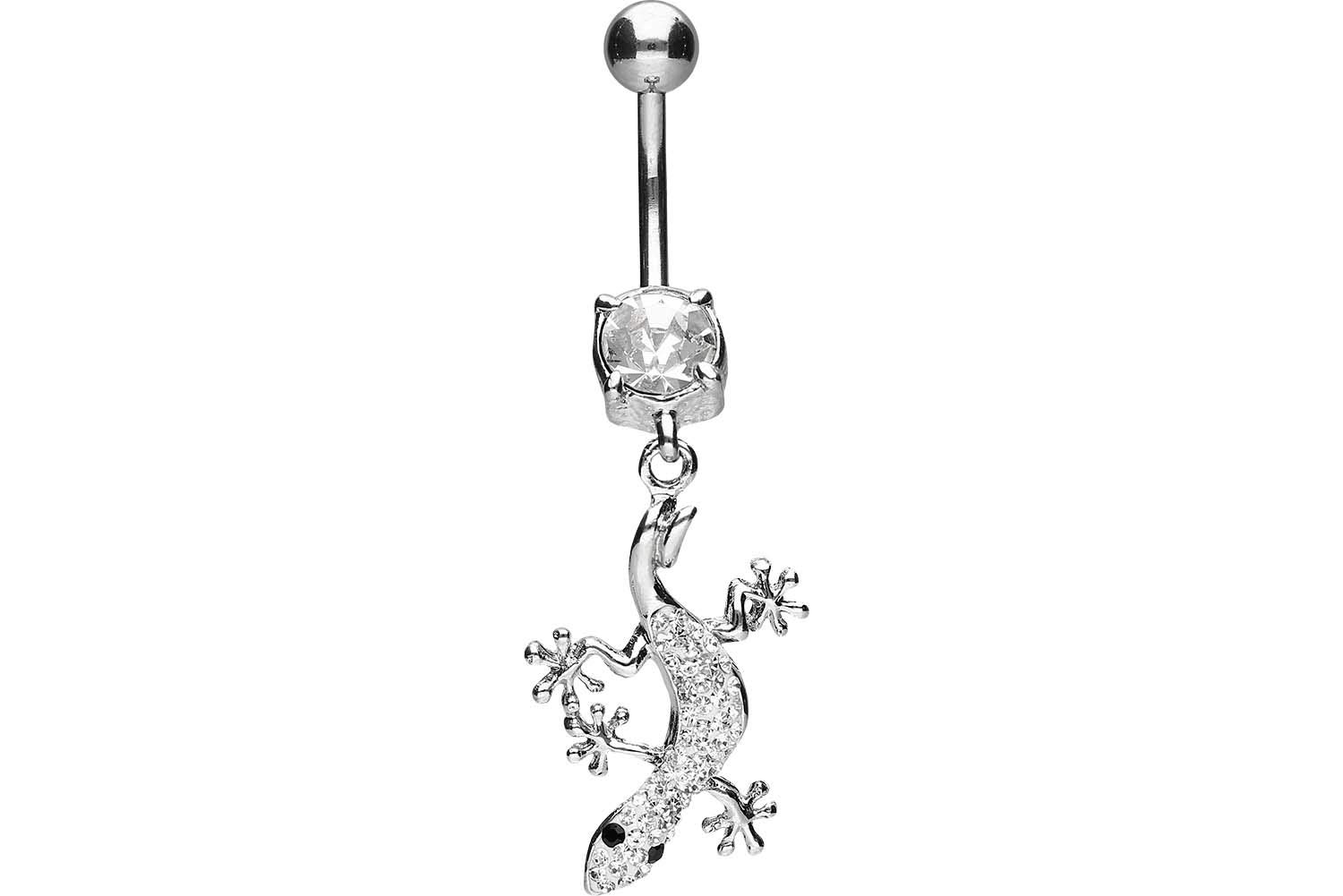 PIERCINGLINE piercing ombligo acero quirurgico | Diseño de latón Gecko | Piercing Bananabell