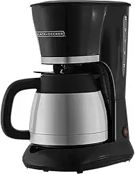 BLACK+DECKER Cafeteira com Jarra Térmica em Inox 25 Xícaras de Café, Programável, com Ajuste de Intensidade, Modelo CM200I-BR, 110V