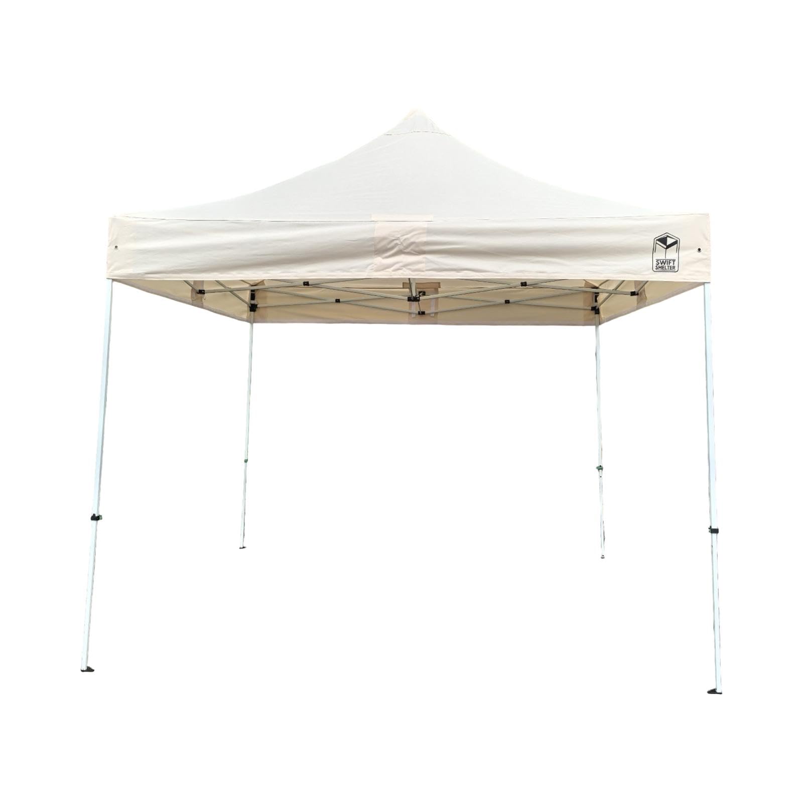 Deluxe Garden 'Pop Up' Gazebo 3m x 3m Swift Shelter from Sun Leisure Heavy Duty with Wheeled Carry Bag. Instant Waterproof Shelter (Cream)