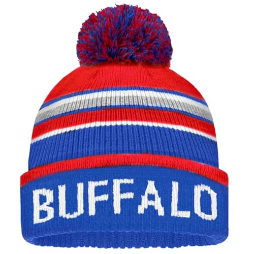 HUIGONGSHOU Vintage Cuffed Knit Beanie with Pom-Pom Winter Hat Skull Warm Thick Cap for Men Women & Fans